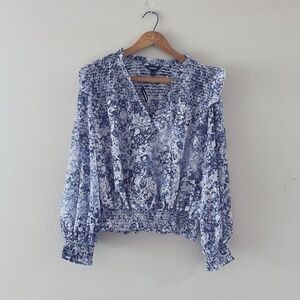 NWT Express Blue and White Blouse, Sz M